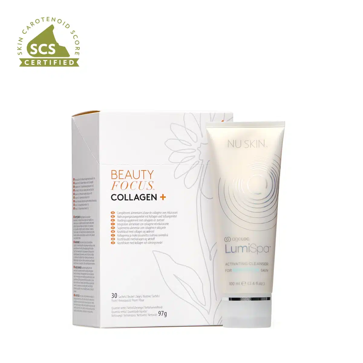 Collagen+ ja LumiSpa Cleanser Kit (Suomi) - Herkkä iho