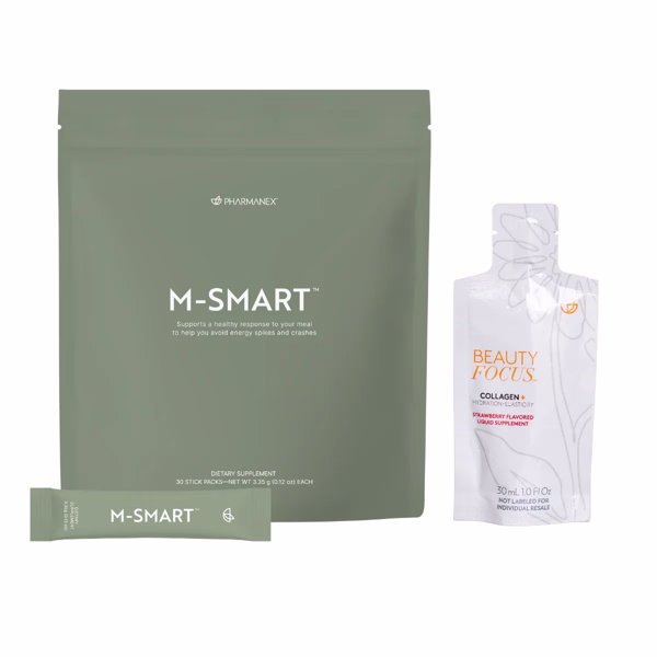 Pharmanex® M-Smart™ + Beauty Focus® Collagen+ (USA) - Strawberry Flavor